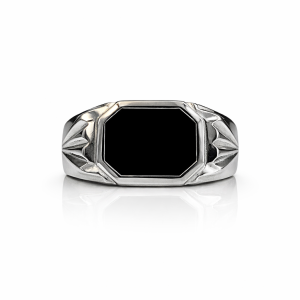 Obsidian Onyx Crest Ring