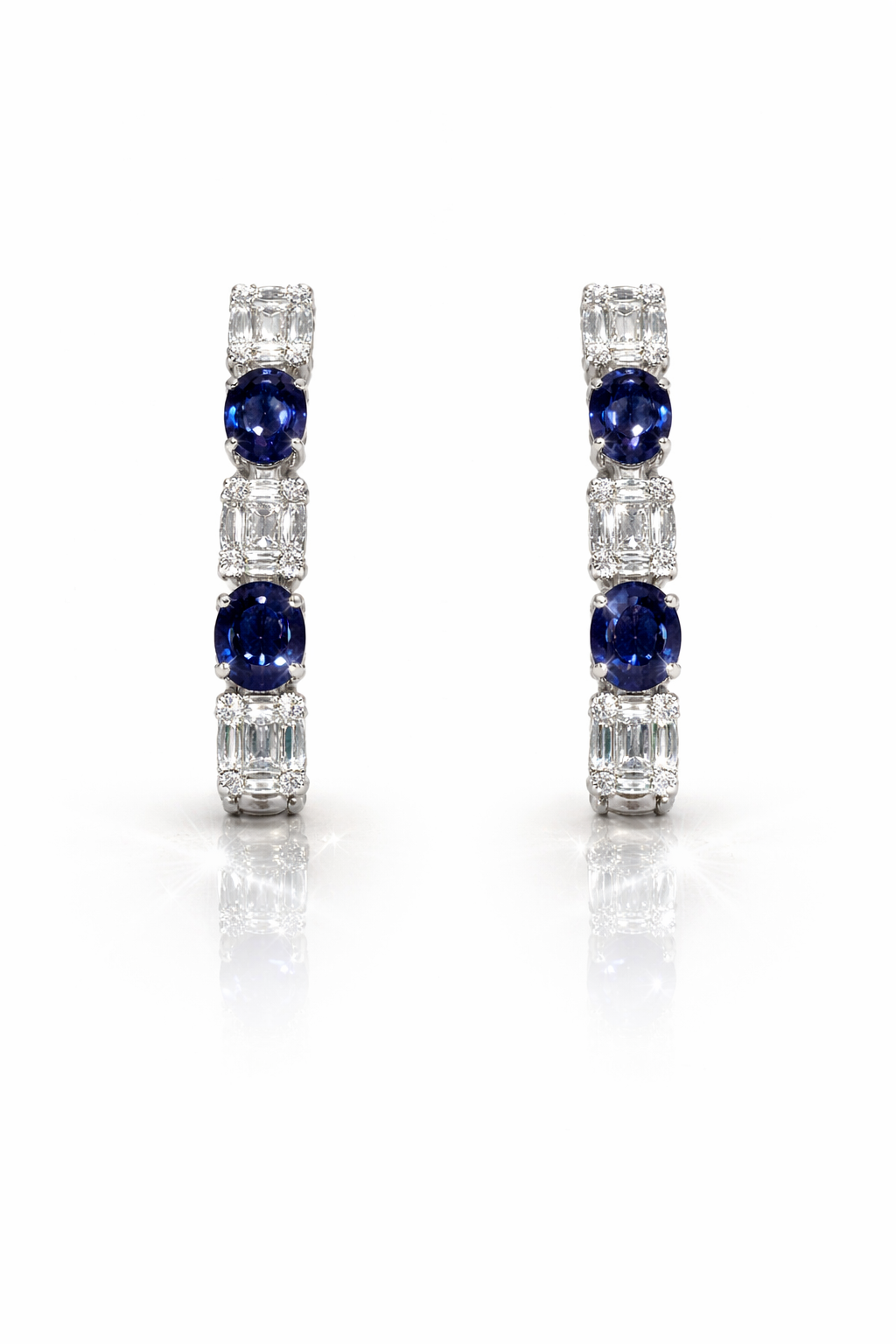 sapphire diamond earrings Sapphire Diamond Stiletto Earrings