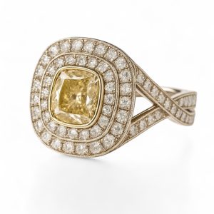 Cushion Yellow Diamond Ring