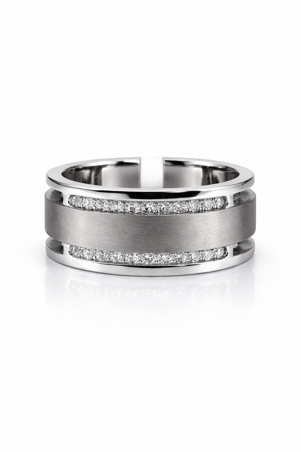 mans diamond band Obsidian Band