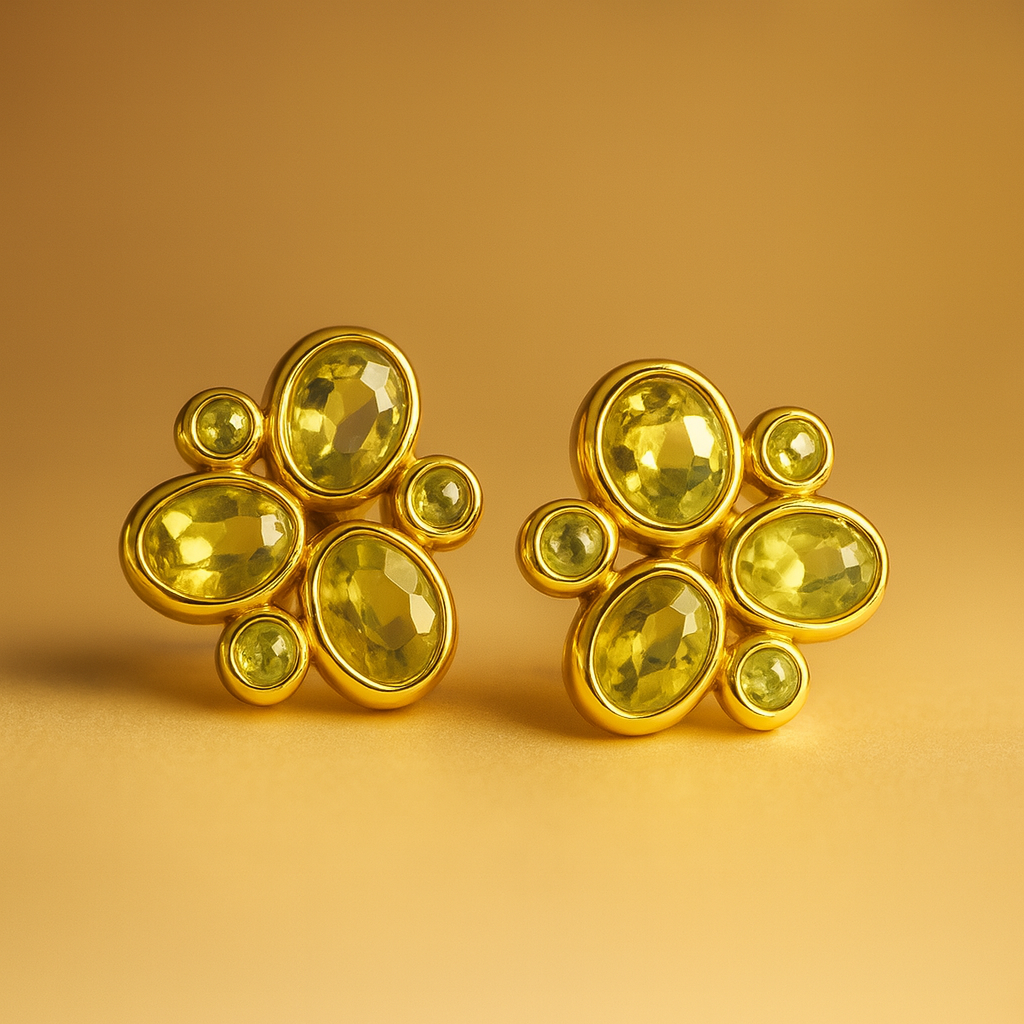 peridot earrings Verdant Bloom