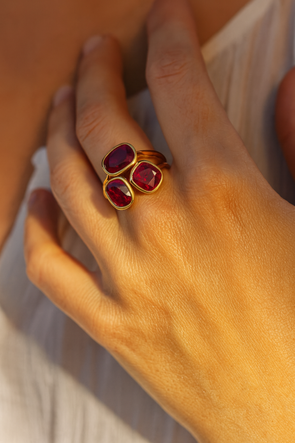 Crimson Trinity Ring