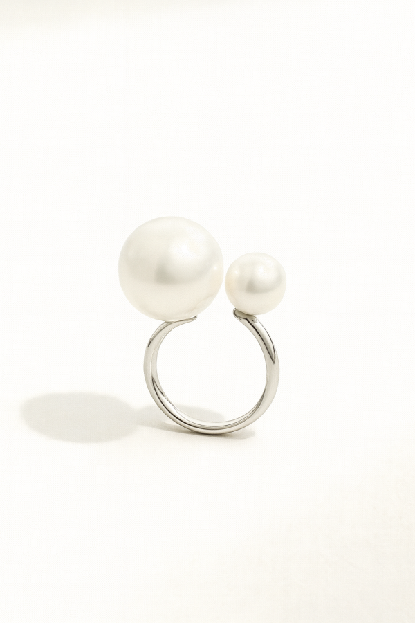 The Duet Pearl Ring