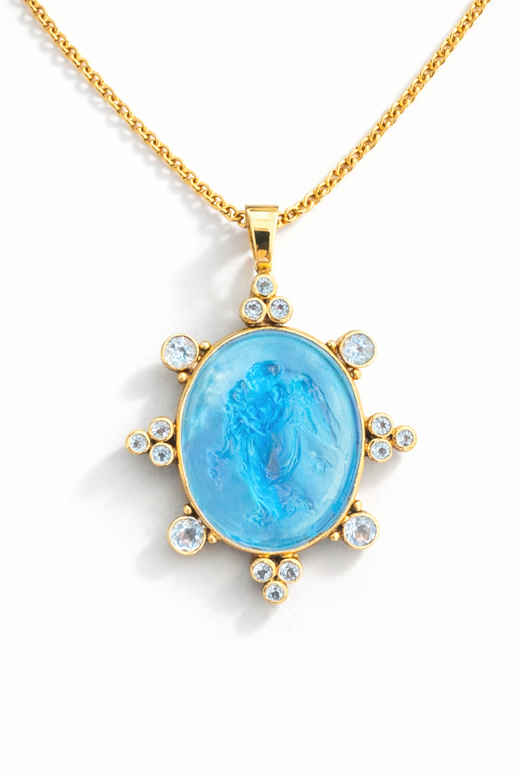 intaglio blue pendant Celestia Intaglio Pendant