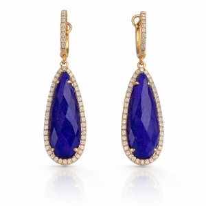 Azure Nocturne Lapis Diamond Earrings