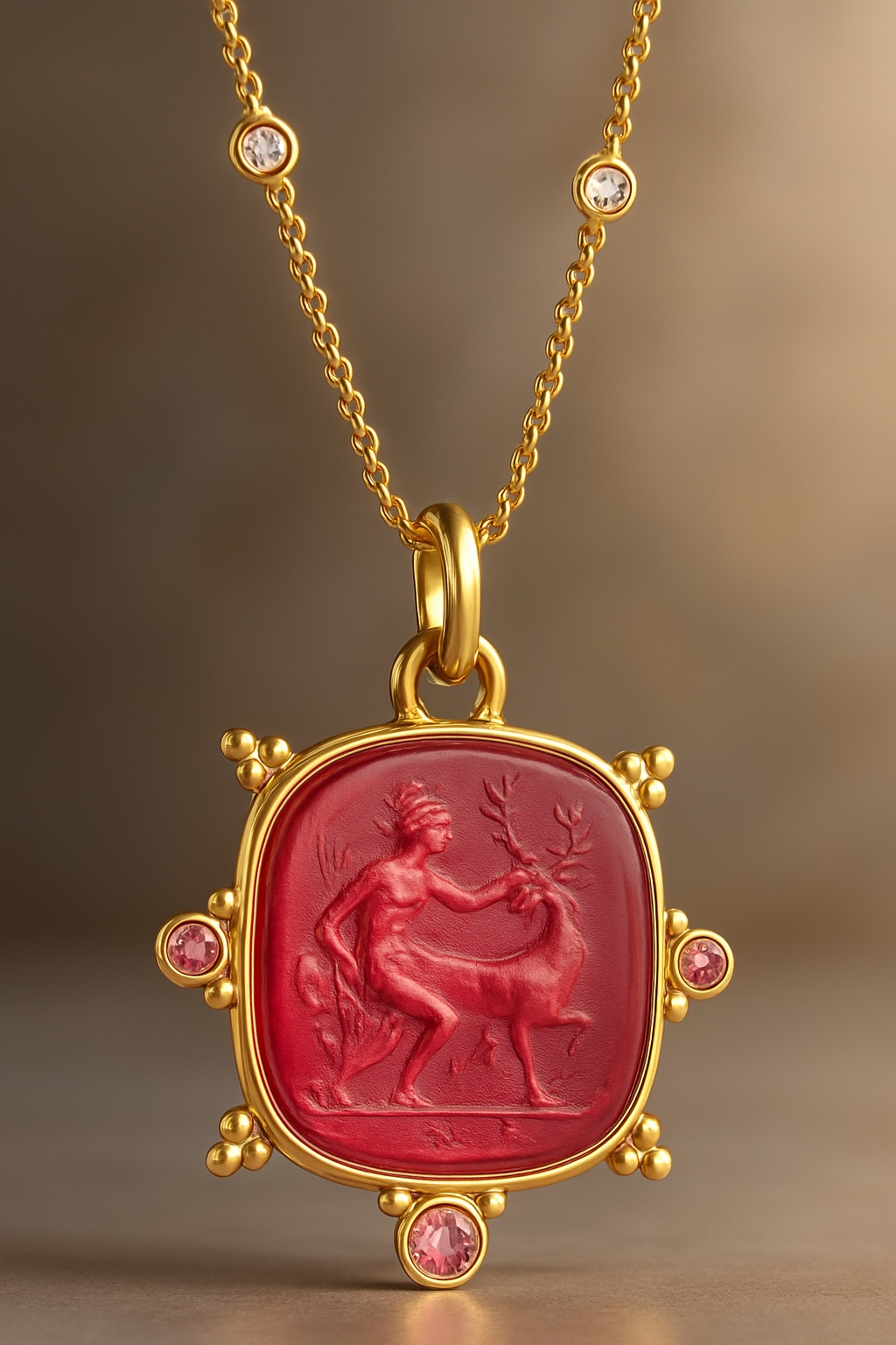 intaglio pendant La Caccia Rosata Pendant