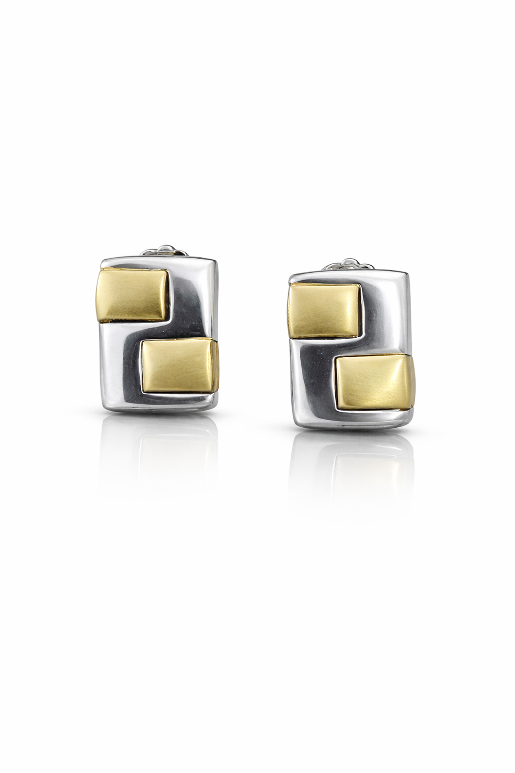 gold earrings Lumiere Duo Satin Gold Earrings