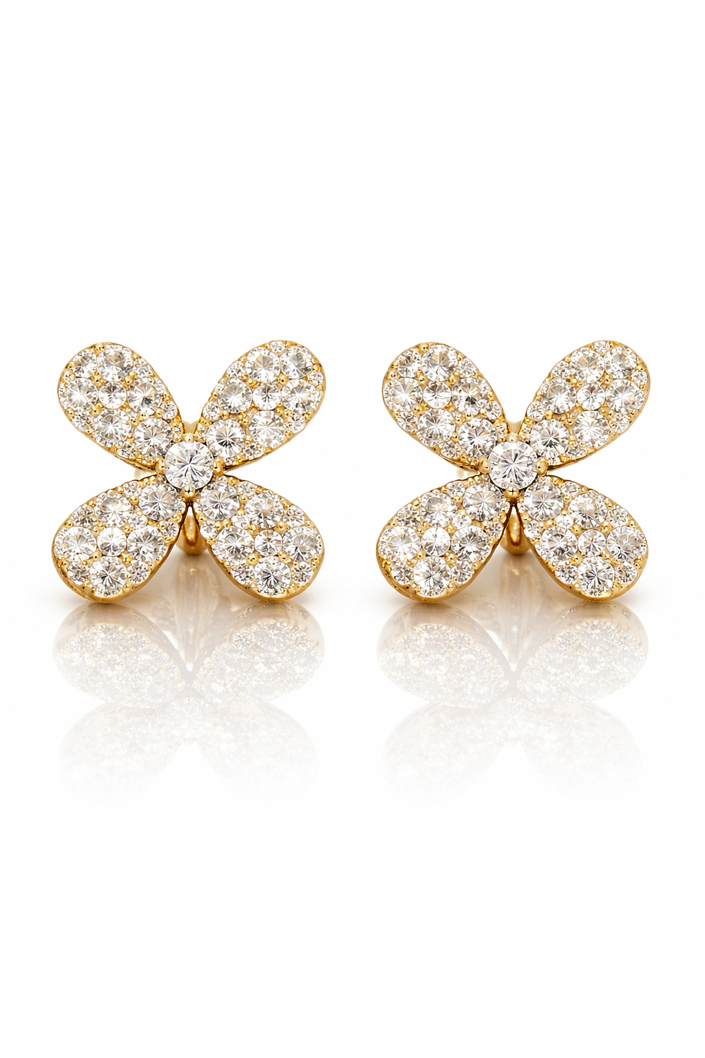 diamond flower earrings Florence Pave Bloom Diamond Earrings