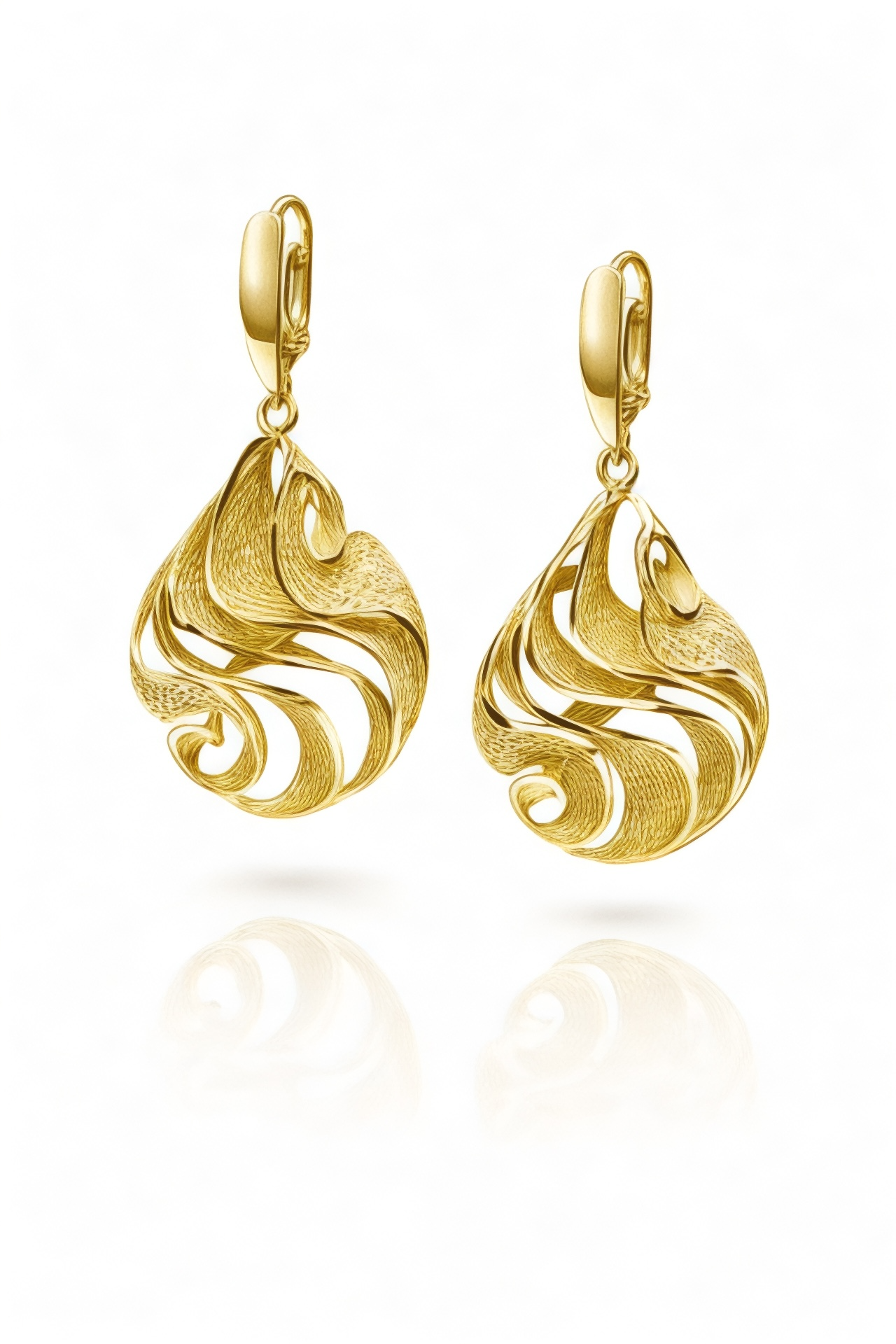 gold earrings Aurelia Hand Sculpted Gold Drop Earrings