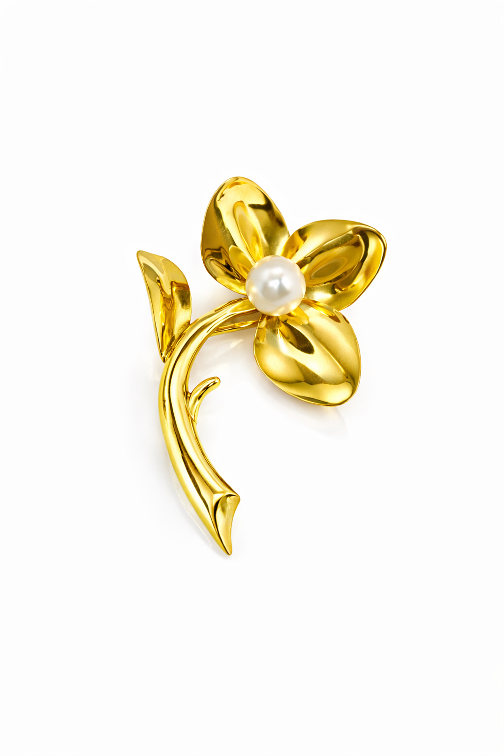 gold flower brooch Aurelia Pearl Blossom Brooch