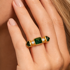 Aurelia Pyramid Emerald Ring